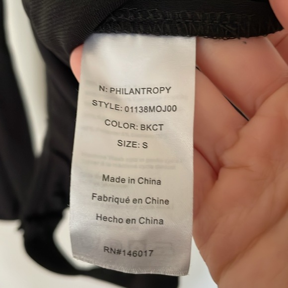 n:Philanthropy Dean balloon sleeve wrap Bodysuit in Black Cat small - Picture 6 of 6